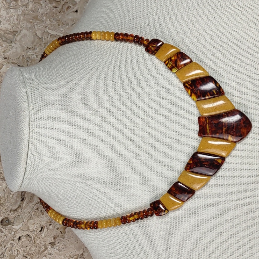 Jay King Two-Tone Amber Necklace